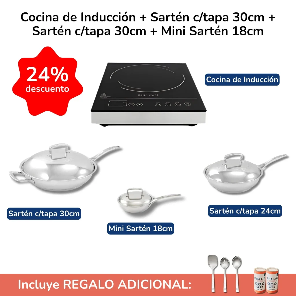 cocina con sartenes